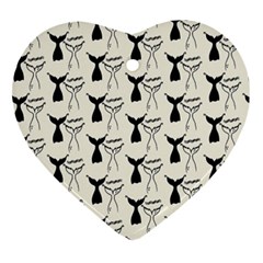 Black And White Mermaid Tail Ornament (heart) by ConteMonfrey