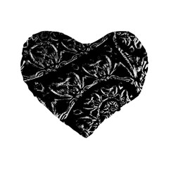 Skeletal Fractals Standard 16  Premium Flano Heart Shape Cushions by MRNStudios