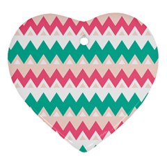 Zigzag Pattern Heart Ornament (two Sides) by Jancukart