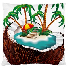 Coconut And Holiday Beach Food Large Cushion Case (two Sides) by Jancukart