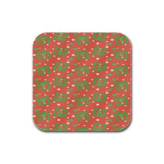 Christmas Textur Rubber Square Coaster (4 Pack) by artworkshop