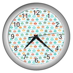 Christmas Textur Wall Clock (silver) by artworkshop