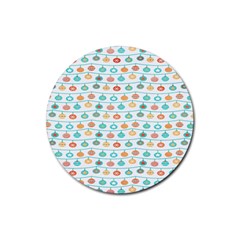 Christmas Textur Rubber Round Coaster (4 Pack) by artworkshop