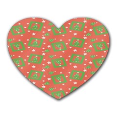 Christmas Textur 01 Heart Mousepad by artworkshop