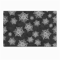 Snowflakes And Star Patterns Grey Snow Postcard 4 x 6  (pkg Of 10) by artworkshop