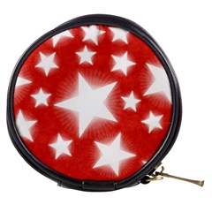 Snowflakes And Star Patterns Red Stars Mini Makeup Bag by artworkshop