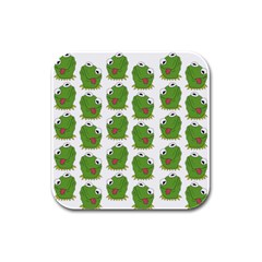 Kermit The Frog Pattern Rubber Square Coaster (4 Pack) by Valentinaart