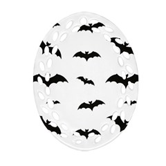 Bat Pattern Ornament (oval Filigree) by Valentinaart