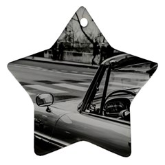 Convertible Classic Car At Paris Street Ornament (star) by dflcprintsclothing