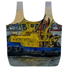 Tugboat Sailing At River, Montevideo, Uruguay Full Print Recycle Bag (xl) by dflcprintsclothing