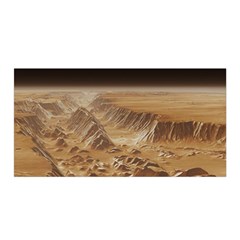 Mars Crater Planet Canyon Cliff Nasa Astronomy Satin Wrap 35  X 70  by danenraven