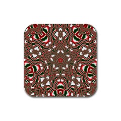Christmas-kaleidoscope Rubber Square Coaster (4 Pack) by artworkshop