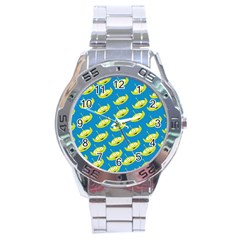 Pattern Aliens Stainless Steel Analogue Watch by artworkshop