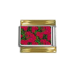 Seamless-pattern-with-colorful-bush-roses Gold Trim Italian Charm (9mm) by BangZart