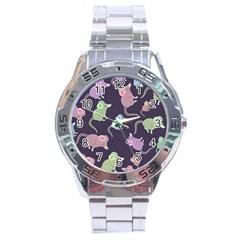 Animals Mouse Cartoon Stainless Steel Analogue Watch by artworkshop