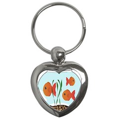 Fishbowl Fish Goldfish Water Key Chain (heart) by artworkshop
