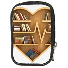 Bookshelf Heart Compact Camera Leather Case