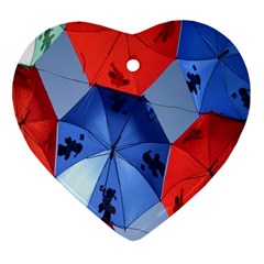 Letters Pattern Folding Umbrellas 2 Heart Ornament (two Sides) by artworkshop