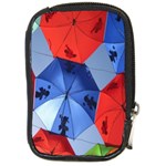 Letters Pattern Folding Umbrellas 2 Compact Camera Leather Case Front