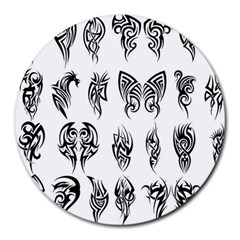 Tattoo Pattern Coin Purse Round Mousepad by artworkshop