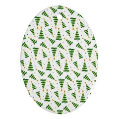 Christmas Tree Pattern Christmas Trees Oval Ornament (two Sides) by Ravend