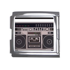 Cassette Recorder 80s Music Stereo Mega Link Italian Charm (18mm) by Pakemis