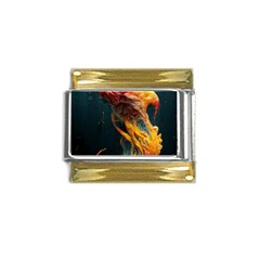 Flame Deep Sea Underwater Creature Wild Gold Trim Italian Charm (9mm) by Pakemis