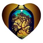 Flask Bottle Tree In A Bottle Perfume Design Ornament (Heart)