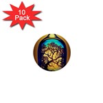 Flask Bottle Tree In A Bottle Perfume Design 1  Mini Buttons (10 pack) 