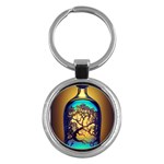Flask Bottle Tree In A Bottle Perfume Design Key Chain (Round)