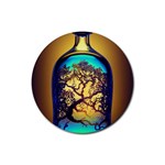 Flask Bottle Tree In A Bottle Perfume Design Rubber Coaster (Round)