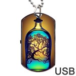 Flask Bottle Tree In A Bottle Perfume Design Dog Tag USB Flash (Two Sides)