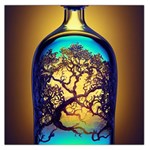 Flask Bottle Tree In A Bottle Perfume Design Square Satin Scarf (36  x 36 )