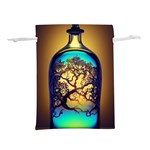 Flask Bottle Tree In A Bottle Perfume Design Lightweight Drawstring Pouch (L)