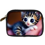 Cute Kitten Kitten Animal Wildlife 3d Digital Camera Leather Case