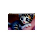 Cute Kitten Kitten Animal Wildlife 3d Cosmetic Bag (Small)