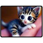 Cute Kitten Kitten Animal Wildlife 3d Fleece Blanket (Large)