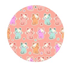 Cute Kawaii Kittens Seamless Pattern Mini Round Pill Box by Pakemis