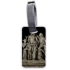 Catholic Motif Sculpture Over Black Luggage Tag (one Side) by dflcprintsclothing