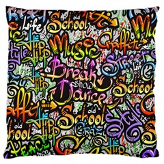 Graffiti Word Seamless Pattern Large Flano Cushion Case (one Side) by Pakemis
