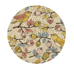 Seamless Pattern With Flower Bird Mini Round Pill Box (pack Of 5) by Pakemis