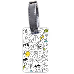 Set Cute Colorful Doodle Hand Drawing Luggage Tag (one Side) by Pakemis