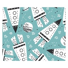 Cute Seamless Pattern With Rocket Planets Stars Flano Blanket (small) by Pakemis