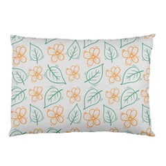 Hand-drawn-cute-flowers-with-leaves-pattern Pillow Case (two Sides) by Pakemis