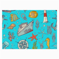 Colored-sketched-sea-elements-pattern-background-sea-life-animals-illustration Large Glasses Cloth (2 Sides)
