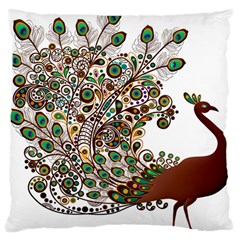 Peacock Graceful Bird Animal Large Flano Cushion Case (one Side) by artworkshop