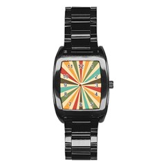 Vintage Abstract Background Stainless Steel Barrel Watch by artworkshop