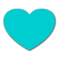 Color Dark Turquoise Heart Mousepad by Kultjers
