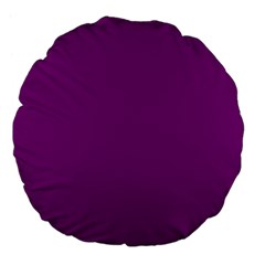 Color Purple Large 18  Premium Flano Round Cushions by Kultjers