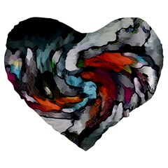 Abstract Art Large 19  Premium Flano Heart Shape Cushions by gasi